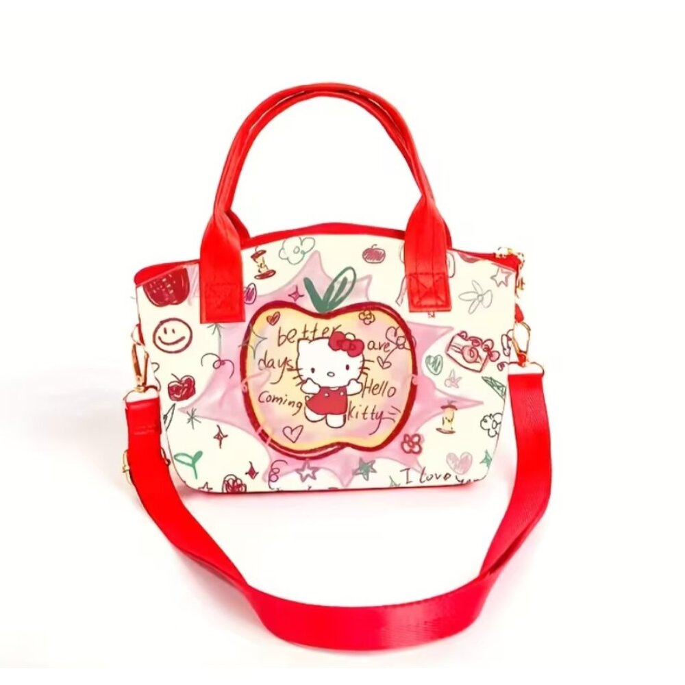 Hello Kitty Apple Handbag Crossbody Purse Cute Cartoon Shoulder Bag Women Girls - Picture 2 of 3